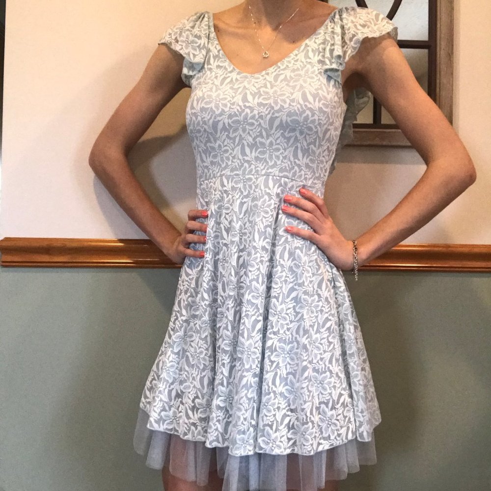 Cinderella Blue Fit and Flare Lace Dress